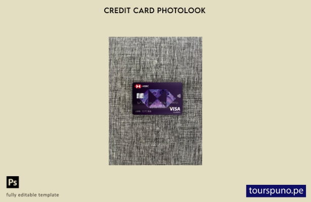 listo para imprimir Grecia HSBC visa tarjeta clásica fotolook plantilla frontal
